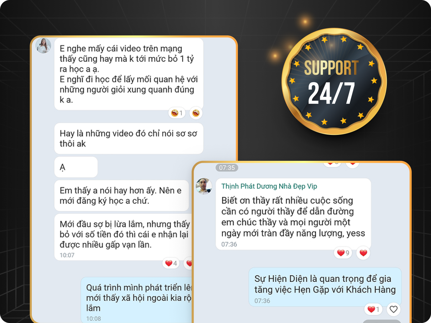 Hỗ trợ trọn đời 24/7 – Luôn bên bạn trên từng bước đường